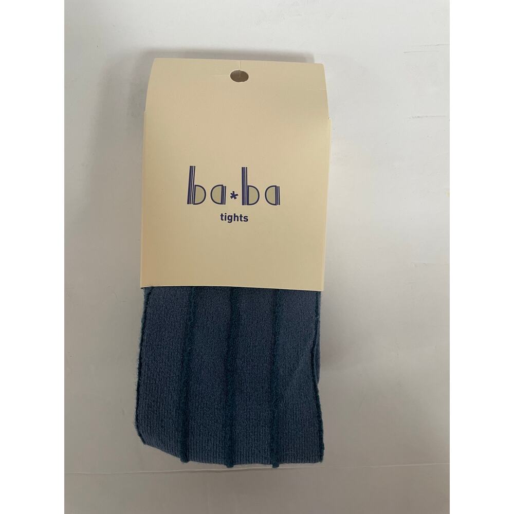 NWT Baba Kids Blue Knit‎ Tights with Green Toe Size 5-6 Years